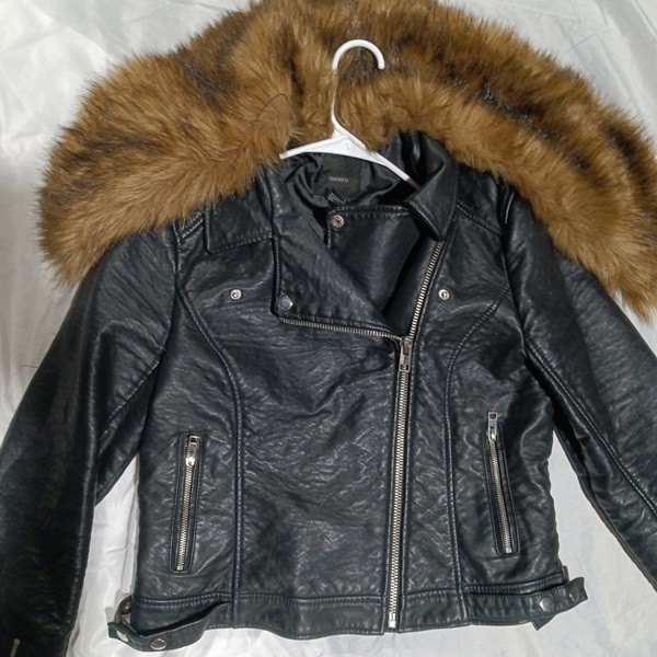 Women's Black Biker Crop Jacket